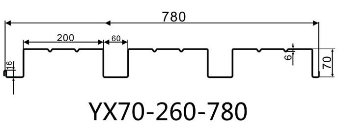 YX70-260-780压型钢板