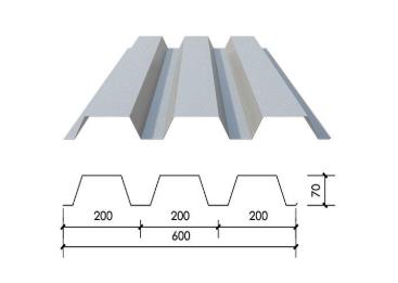 YXB70-200-600-1.2厚压型钢板